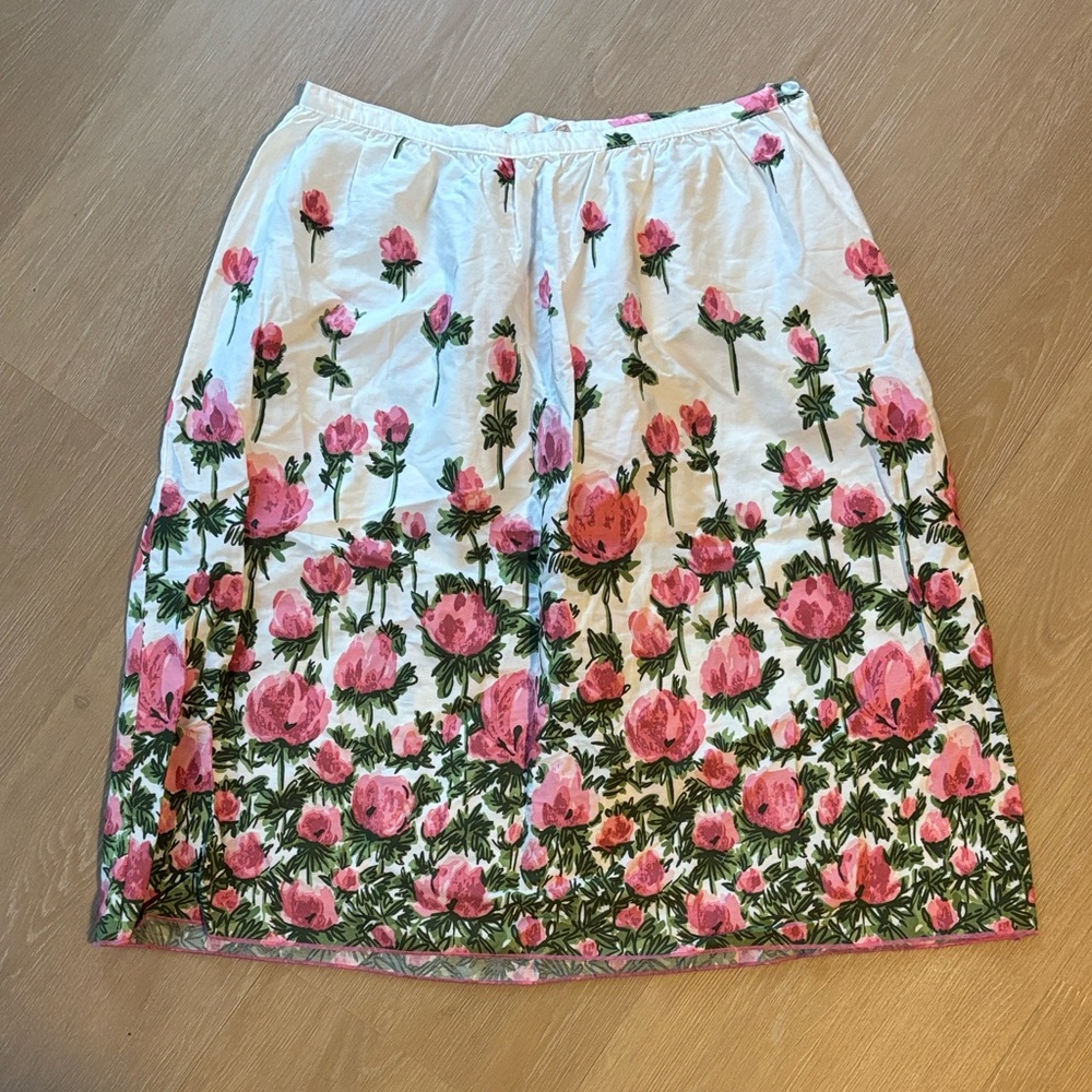 Speechless White with Pink and Green Floral Vintage Skirt size 5